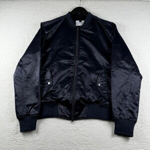 Topman‎ Mens Bomber Jacket Blue Small Full Zip Pockets Lightweight Casual